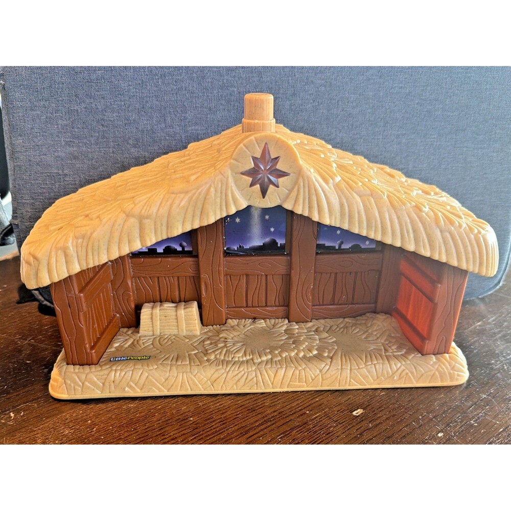 Vintage Fisher Price Little People Nativity Set Manger Only 2002  WORKS TESTED